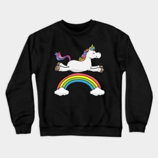 Unicorn with Rainbow and Clouds Crewneck Sweatshirt